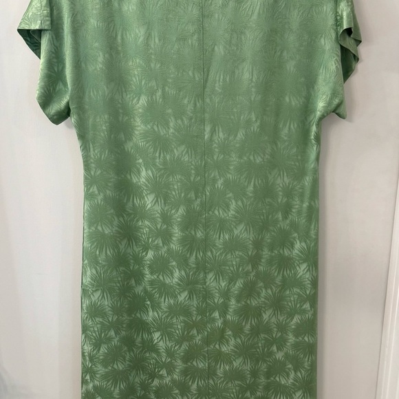 S’EDGE Bright Green Palm Print Tropical Beachy Summer Maxi Dress Cover Up- Small - Picture 3 of 7